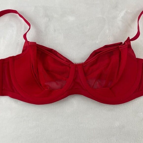 Victoria's Secret Dream Angels Red Satin Bow Bling Sling Push Up Bra - Picture 10 of 12
